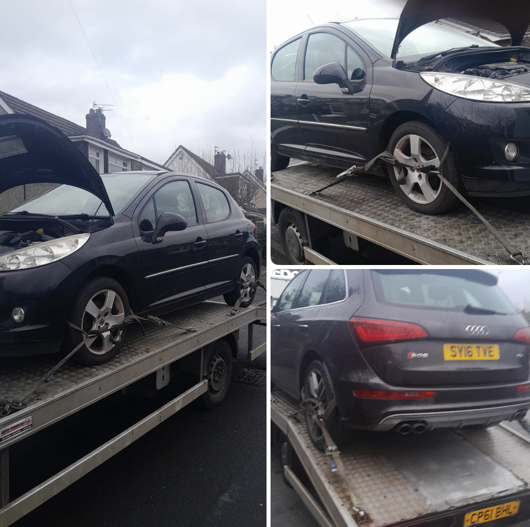 Peugeot & Audi loaded for collection